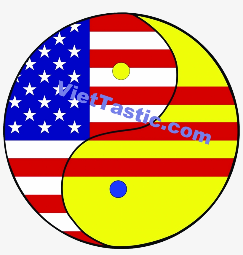 Vietnamese American Flag Yin Yang Design Black Mug - Vietnamese American Flag, transparent png download
