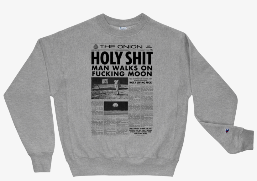 The Onion's 'man On The Moon' Premium Crewneck Sweatshirt - Man Walks On Moon, transparent png download