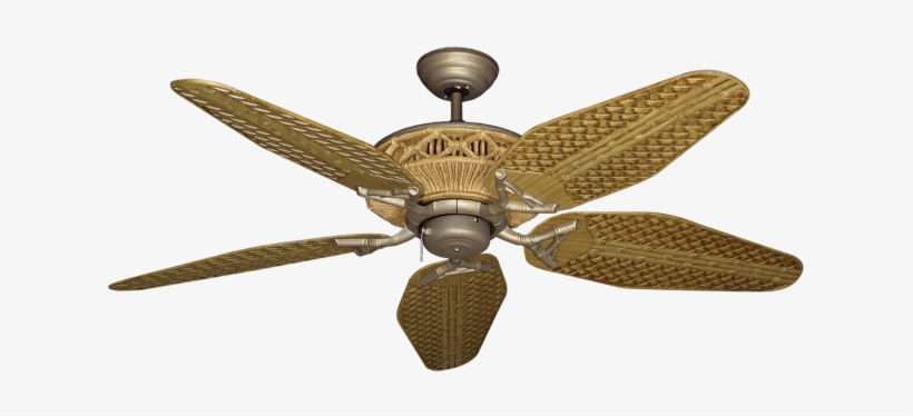 Picture Of Tiki Antique Bronze With 52" Outdoor Weave - Ceiling Fan, transparent png download
