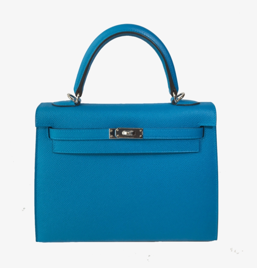Hermes Kelly Sellier 25 Veau Epsom Blue Zanzibar Palladium - Kelly Hermes Png, transparent png download