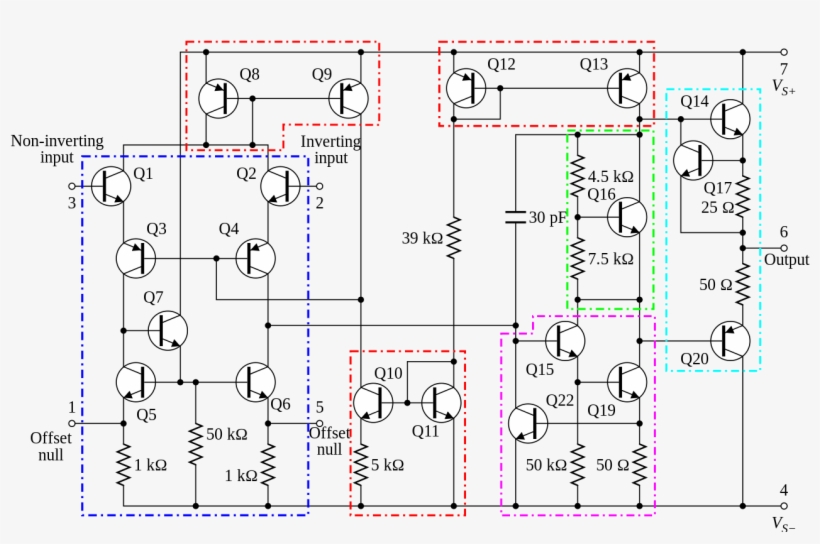 Internal Circuitry Of 741 Op-amp - Op Amp Internal Circuit Explanation, transparent png download