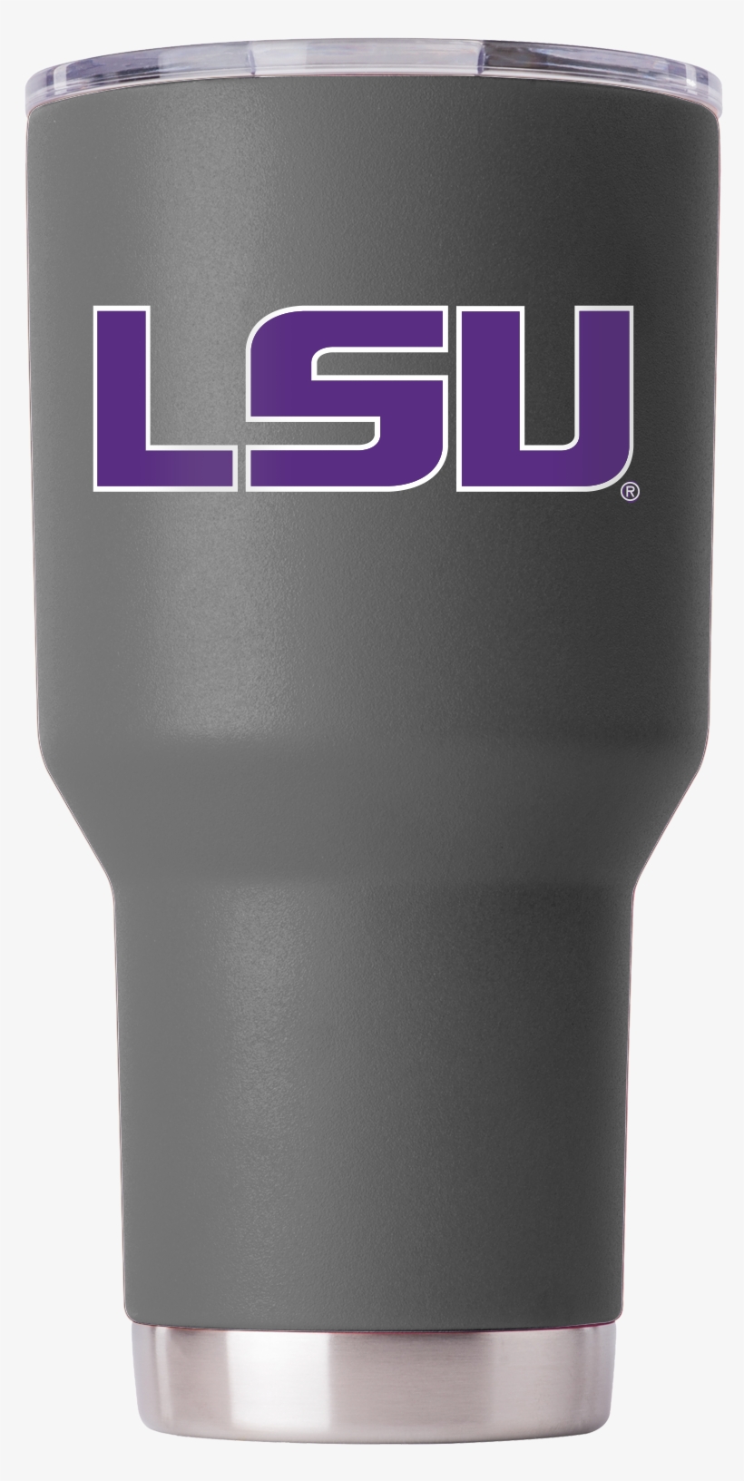 Lsu 30oz Gray Powder Coated Tumbler - Plastic, transparent png download