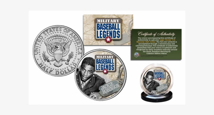 Jackie Robinson Military Baseball Legends Official - Kennedy Half Dollar, transparent png download
