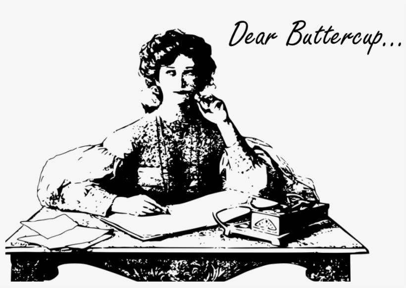 Old Fashioned Woman Writing, transparent png download