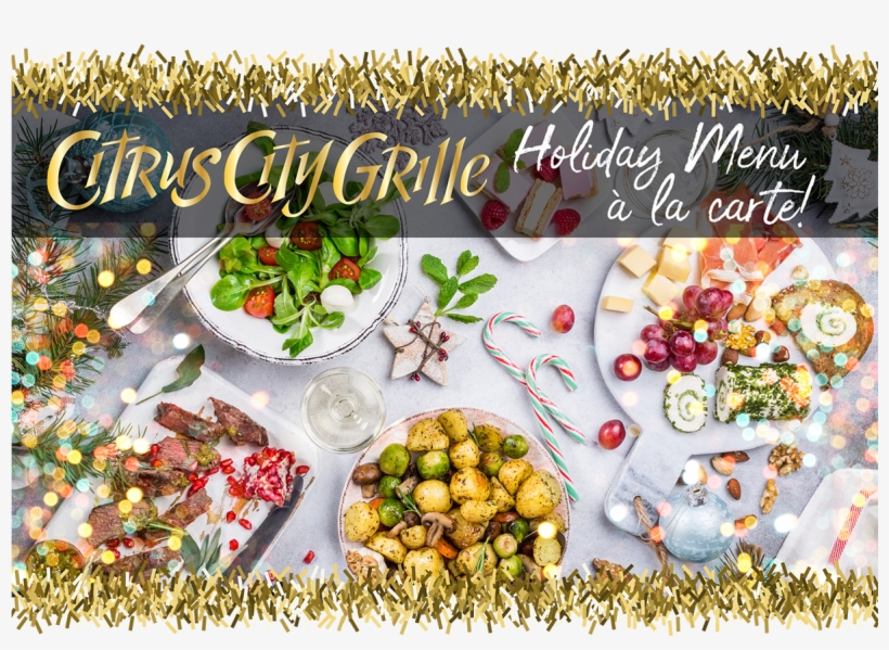 Join Us For Christmas Eve A La Carte Menu - Christmas Feast Flatlay, transparent png download