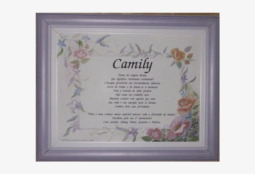 Significado Do Nome Pessoal Simples - Picture Frame, transparent png download
