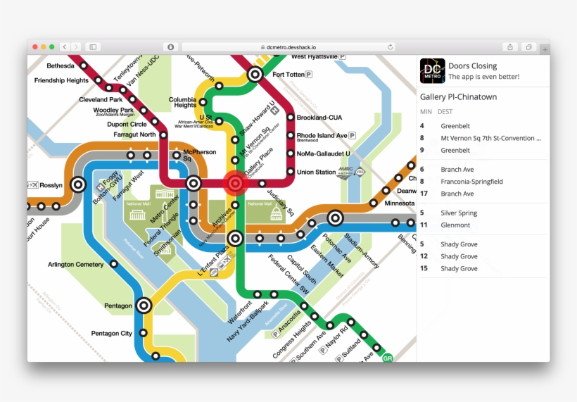 Making An Interactive Dc Metro Map - Map, transparent png download