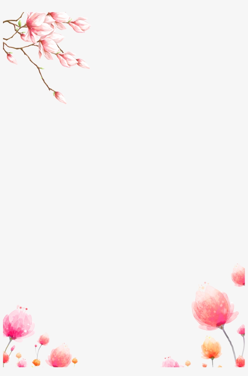 Flores Cor De Belo - Pink Flowers Png Border, transparent png download