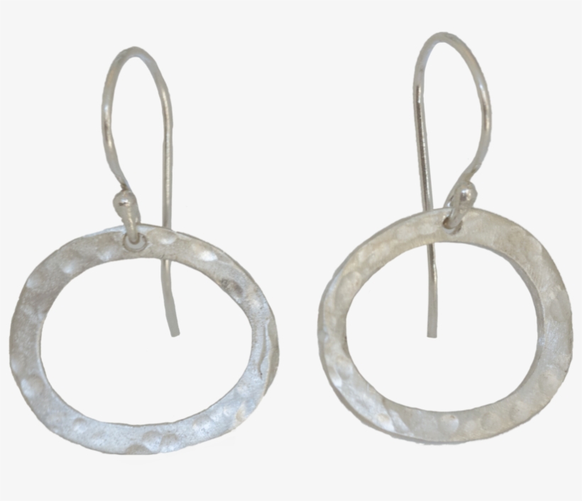 Circle Earrings Silver, Dangle Earrings, Hammered Jewelry, - Earrings, transparent png download