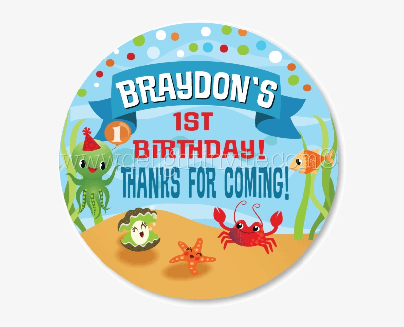 Under The Sea 1st Birthday Favor Tags, transparent png download