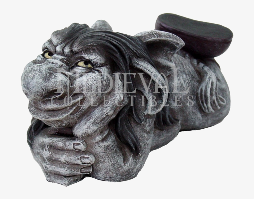 Resting Funny Gargoyle Statue - Gargoyle, transparent png download