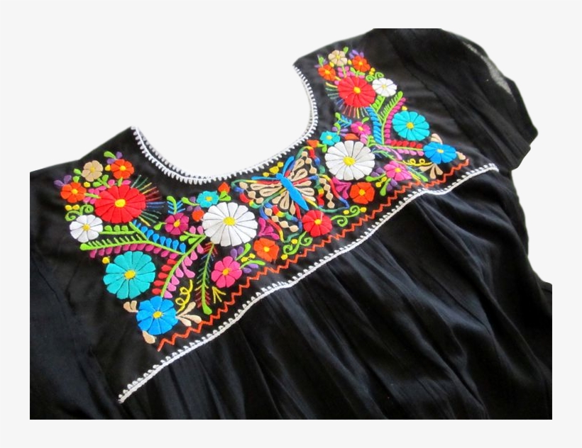 Apparel Blouse Sm Rneck Various Colors Floral Embroidered - Embroidery, transparent png download