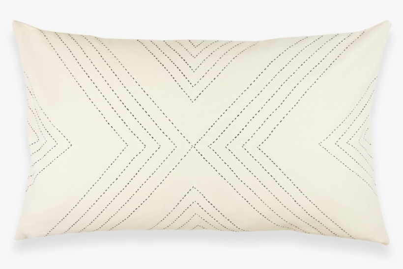 Bone Organic Cotton Geometric Stitch Lumbar Pillow - Cushion, transparent png download