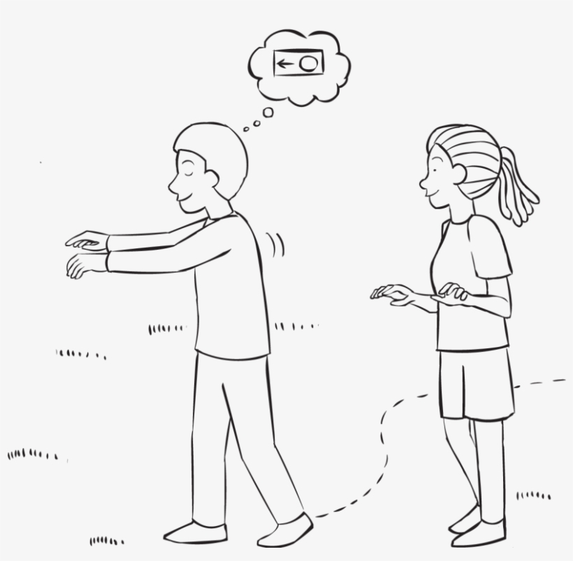 Back One Person Leading A Blind-folded Person On A - Trust Games, transparent png download