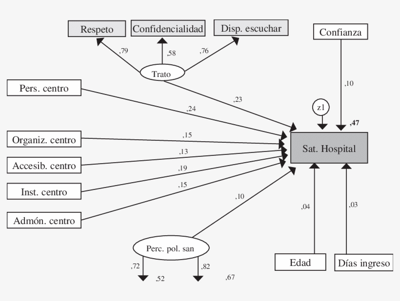 Modelo Explicativo De La Satisfacción De Los Pacientes - Diagram, transparent png download