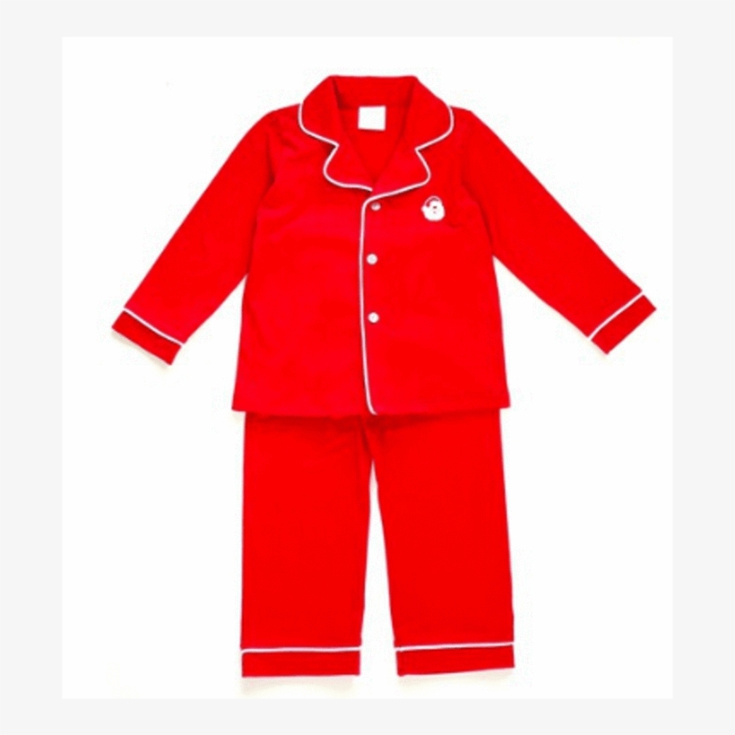 Christmas Pajamas With Santa Applique - Pajamas, transparent png download