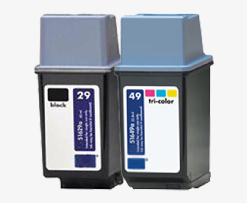 2 Pack Hp 51629a Black (hp 49a) 51649a Tri-color Inkjet - Hp Deskjet 640c Cartridge, transparent png download