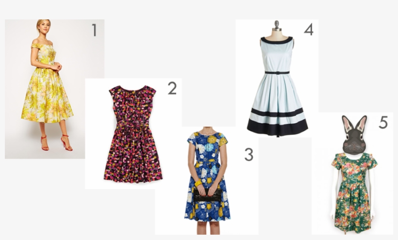 Sunflower Bardot Midi Prom Dress - Pattern, transparent png download