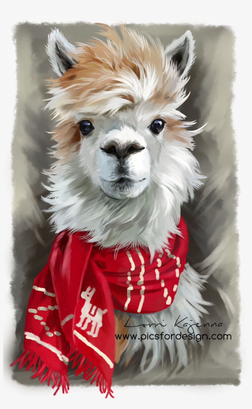 Alpaca Only Png" Card From User Lydia In Yandex - Alpaca With Red Scarf, transparent png download