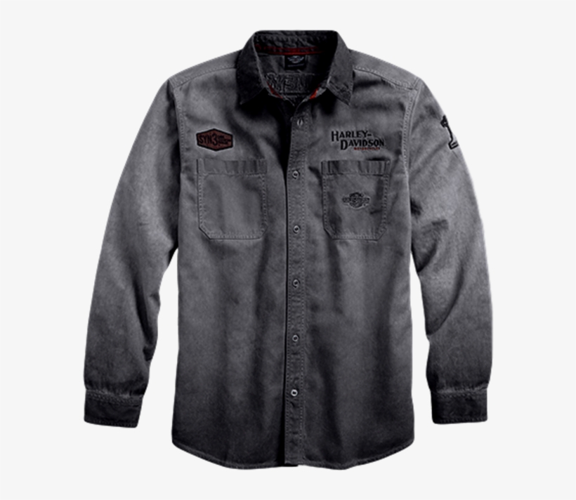 Men's Iron Block Long Sleeve Shirt - Harley Long Sleeve Shirt, transparent png download