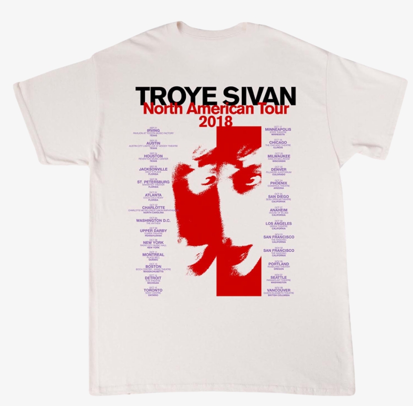 Tour Tee - White-troye Sivan - Troye Sivan Bloom Merch, transparent png download
