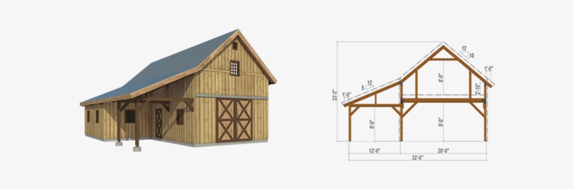 20'x40' Ponderosa Country Barn - 20 X 40 Barn, transparent png download