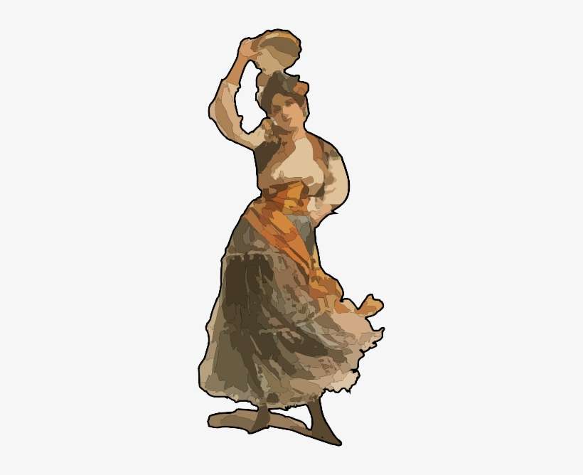 How To Set Use Lady Dancing With Tambourine Clipart, transparent png download