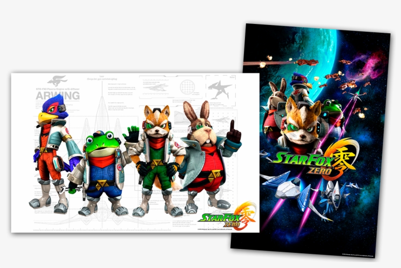 Front And Back Images Of The Star Fox Zero Poster - Star Fox Zero Prima Guide, transparent png download