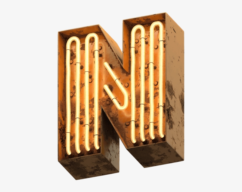 Orange Neon Font - Letter N Png Neon, transparent png download