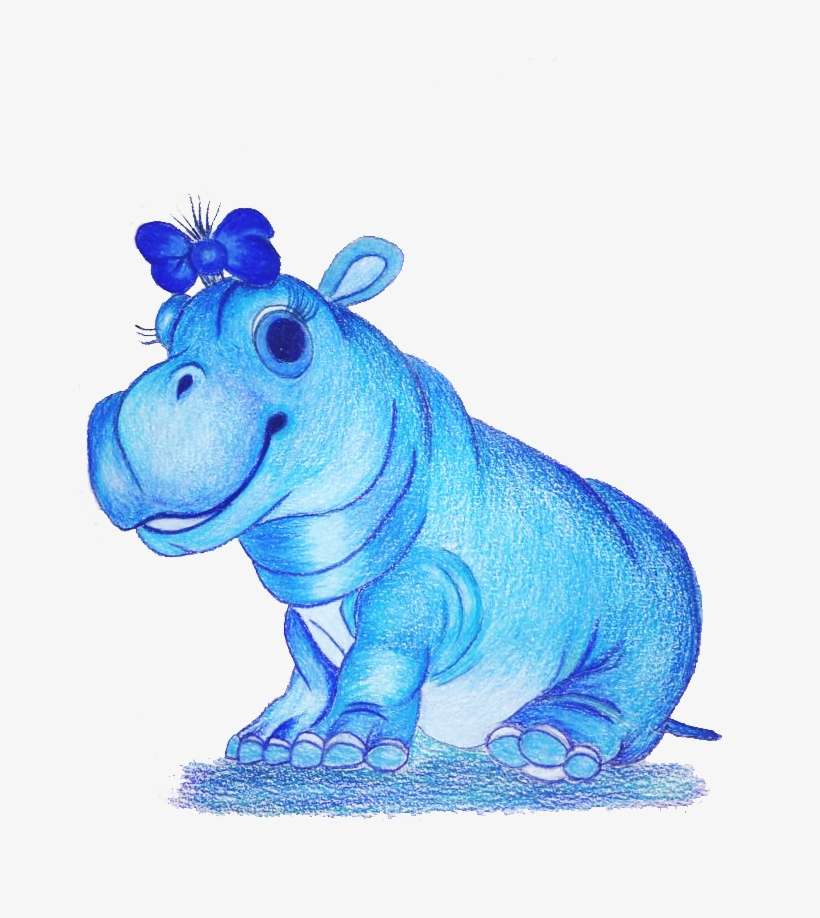 Lápiz De Color - Hippopotamus, transparent png download
