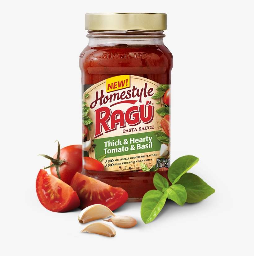 Homestyle Thick & Hearty Tomato & Basil Sauce - Ragu Homestyle Thick And Hearty Traditional Sauce, transparent png download