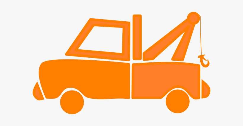 Orange Dump Truck Clip Art - Tow Truck Clip Art, transparent png download