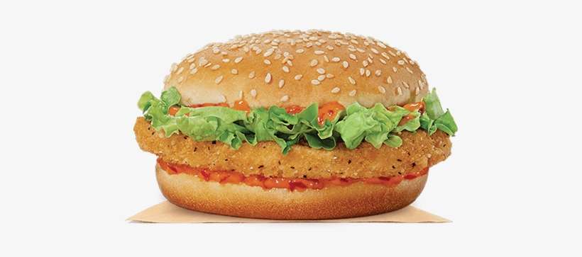 Spicy Chicken Jr - Fiery Chicken Burger King, transparent png download