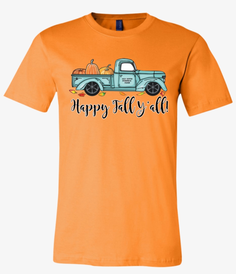 Happy Fall Y'all Pumpkin Farm Truck Tee Shirt Orange - Orange Shirt Day Shirts, transparent png download
