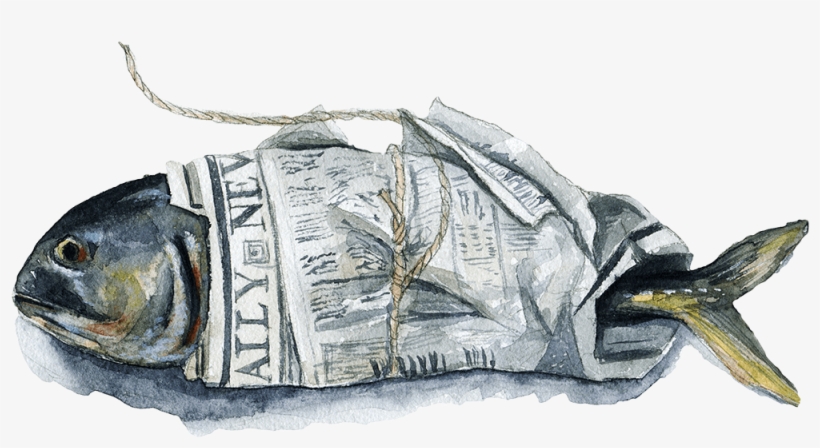 One Random Stab At Humor - Fish Wrapped In Newspaper, transparent png download