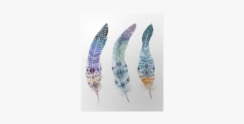 Hand Drawn Watercolor Paintings Vibrant Feather Set - Blue Feathers Backpack By Jenisestandish, transparent png download