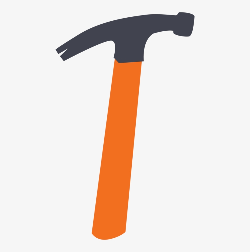 Claw Hammer Tool Download Nail - Orange Hammer Clipart Png, transparent png download