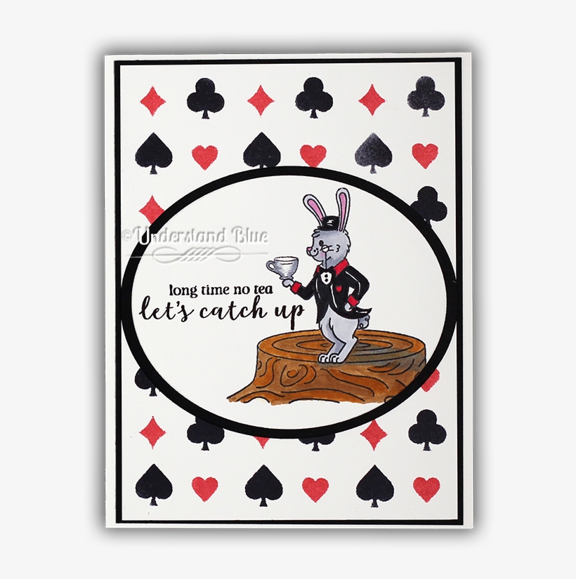Rabbit With Tea Card By Understand Blue - Cartoon, transparent png download