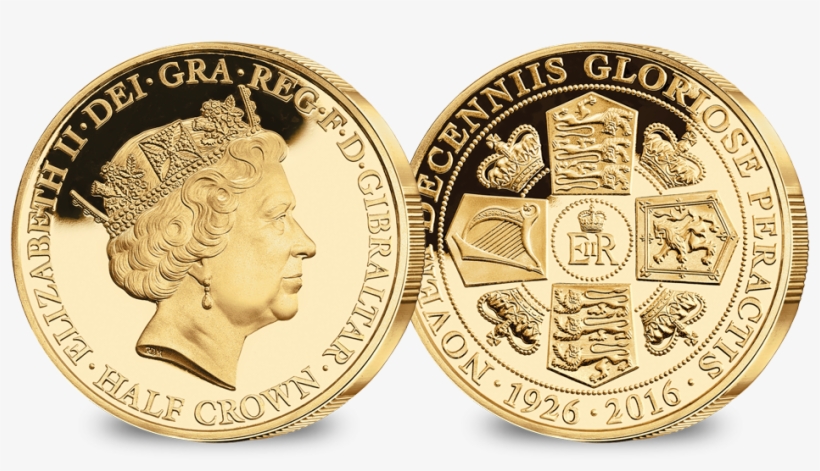 Her Majesty's 90th Birthday Portrait Coin Layered In - Gibraltar Half Crown 2016, transparent png download