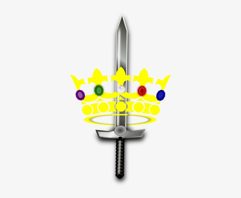 Jeweled Crown With Sword Clip Art - Sword, transparent png download
