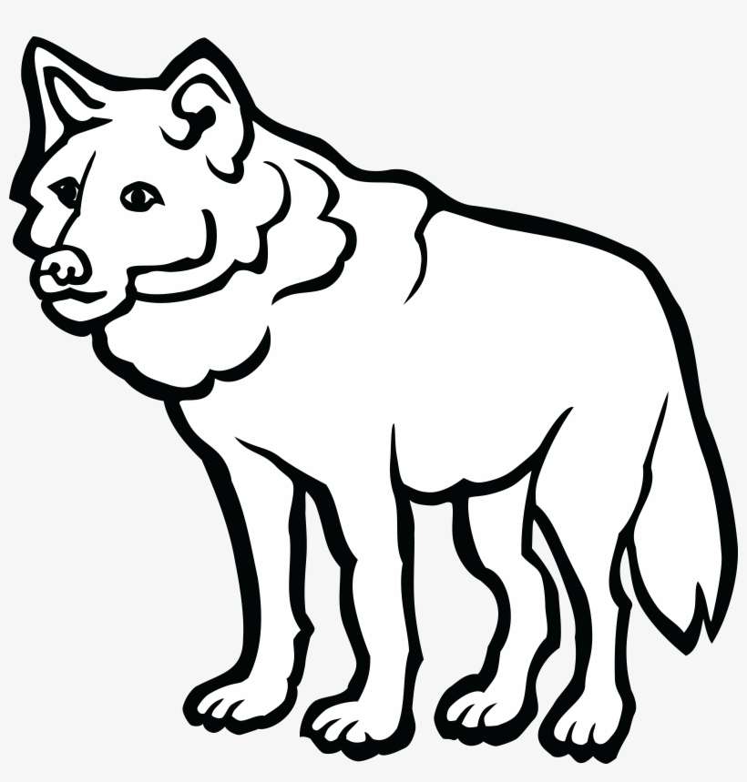And White Wolf Howling - Clip Art Black And White Wolf, transparent png download