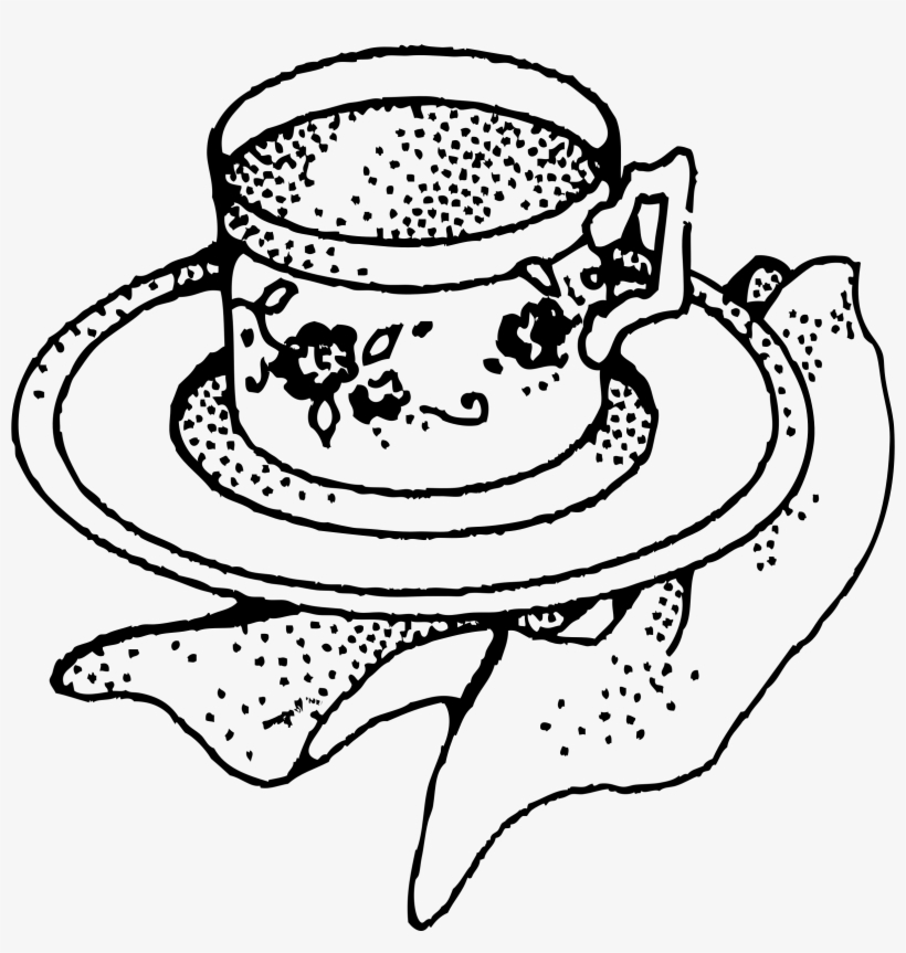 Big Image Cup And Plate Drawing PNG Image Transparent PNG Free