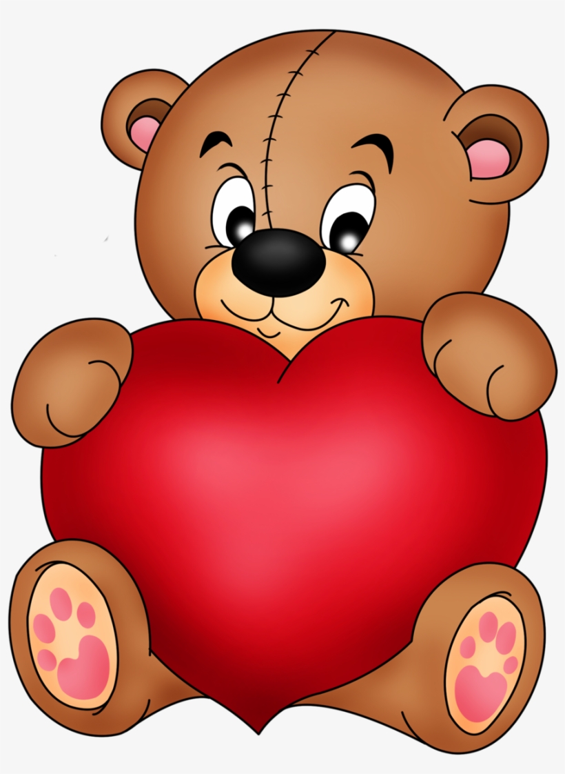 Brown Teddy With Red Png Nanda Kumar - Cute Teddy Bears With Hearts, transparent png download