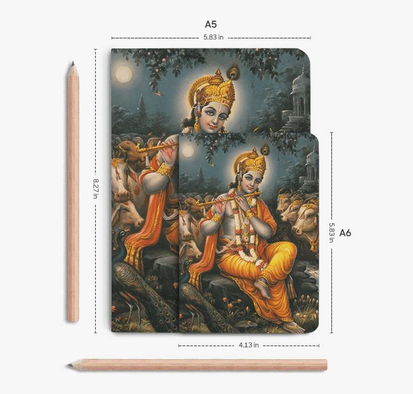 Dailyobjects Indian Mythology Krishna Cows A5 Notebook - Govinda Gopala, transparent png download
