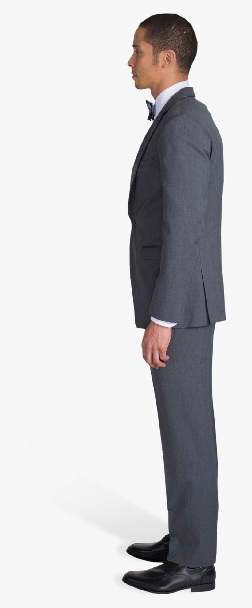 Charcoal Gray Notch Lapel Suit - Suit Pants Side View, transparent png download