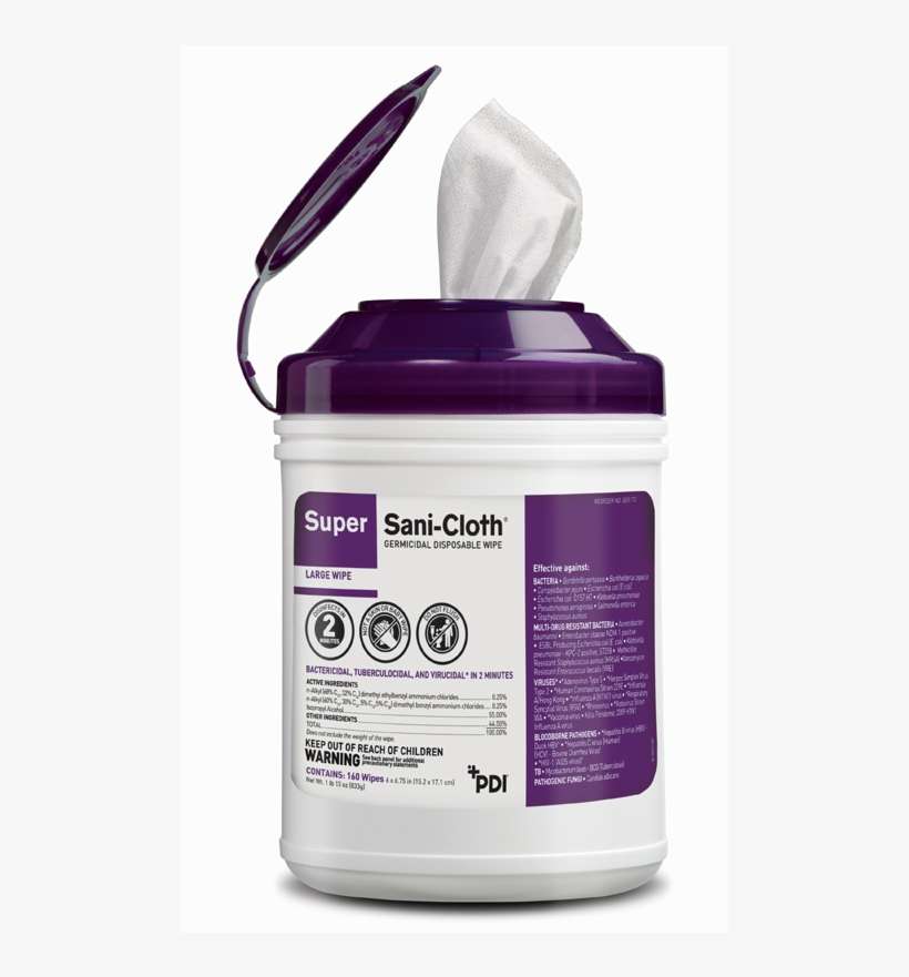 Pdi Super Sani-cloth® Germicidal Disposable Wipe, Large, - Super Sani Cloth, transparent png download