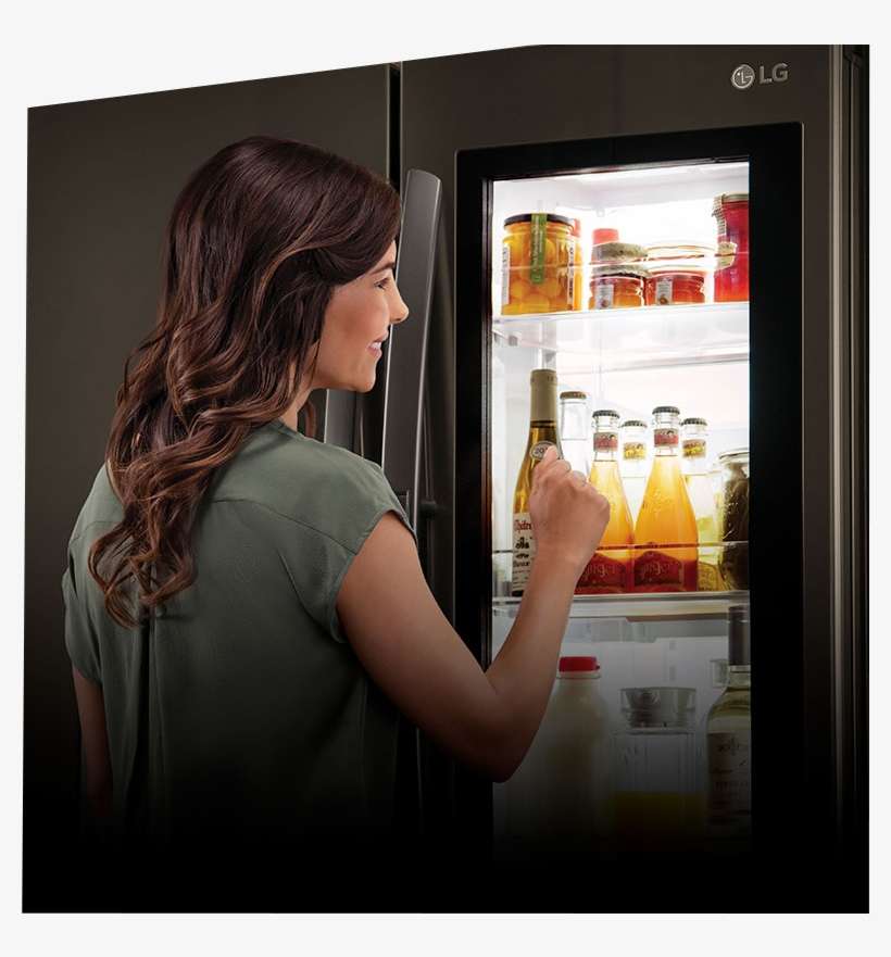 American Style Fridge Freezer - Lodówka Z Przezroczystymi Drzwiami Lg, transparent png download