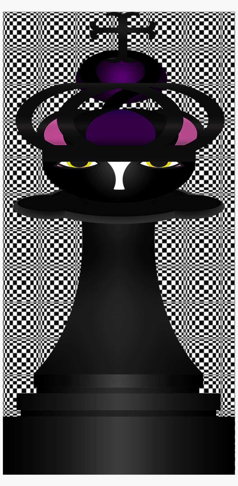 Black & White King, Pawn, And Bishop's Staff - Poster, transparent png download