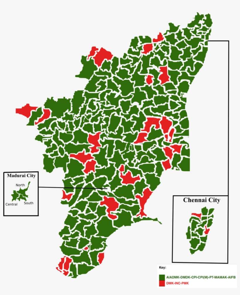 2011 Tamil Nadu Legislative Election Map - Tamil Nadu Map Outline, transparent png download
