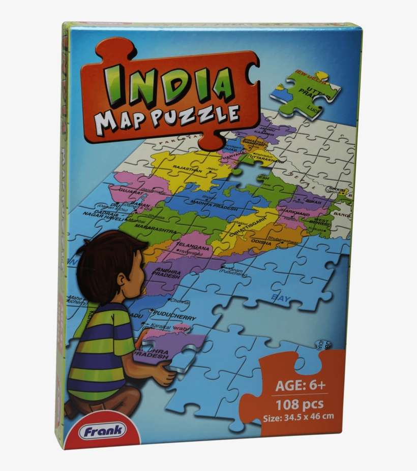 Unisex Frank India Map Puzzle - Poster, transparent png download